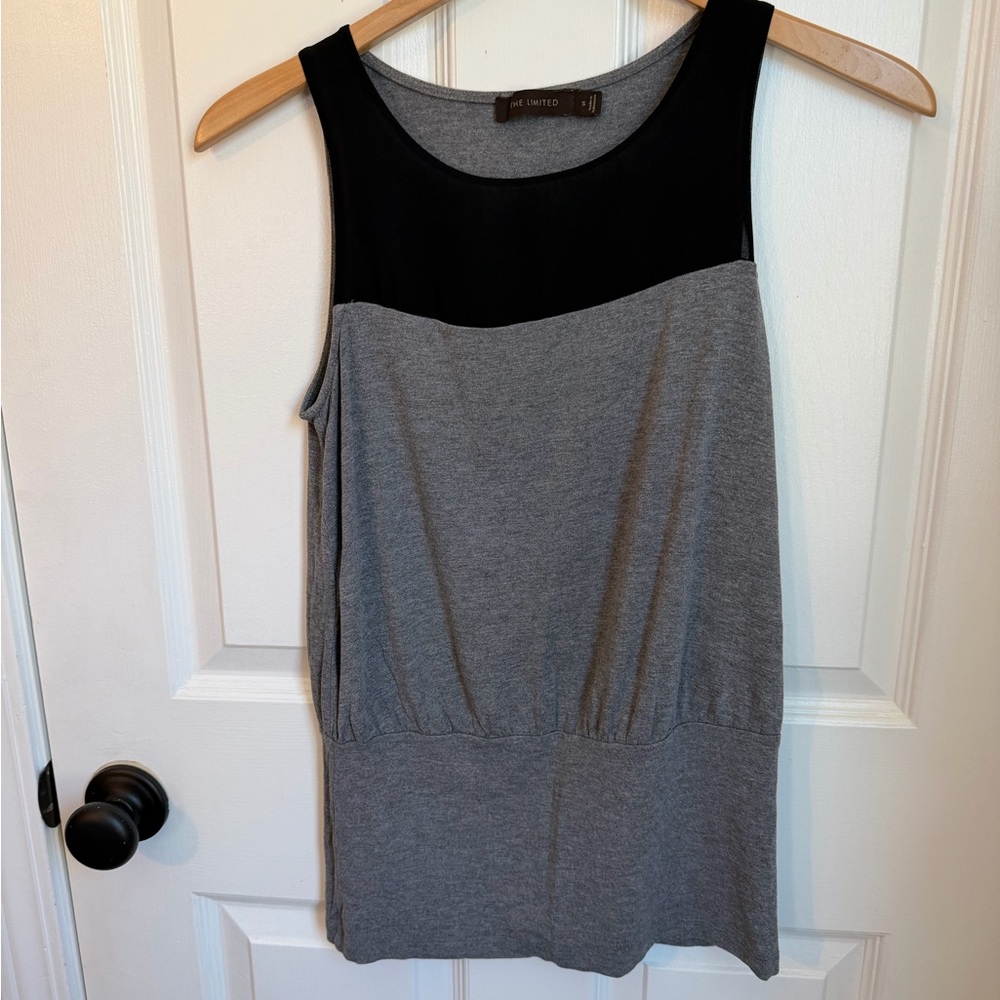 The Limited Red and Sheer Black Dressy Sleeveless Blouse